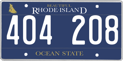 RI license plate 404208