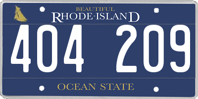 RI license plate 404209