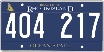 RI license plate 404217