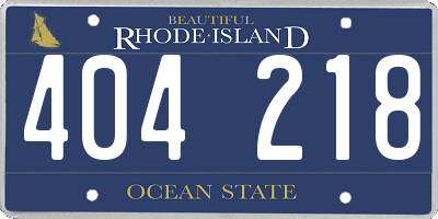 RI license plate 404218
