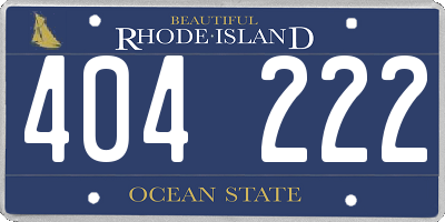 RI license plate 404222