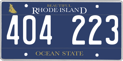 RI license plate 404223