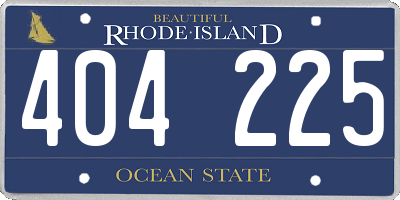 RI license plate 404225