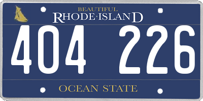 RI license plate 404226