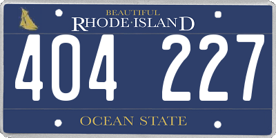 RI license plate 404227