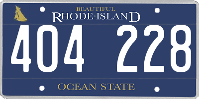RI license plate 404228