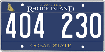RI license plate 404230