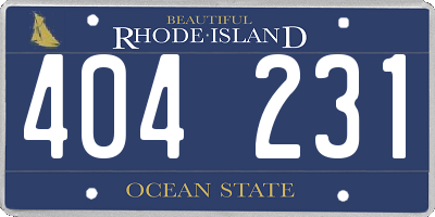 RI license plate 404231