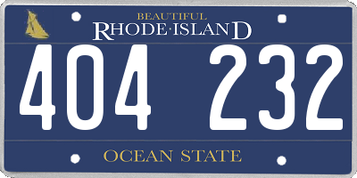 RI license plate 404232