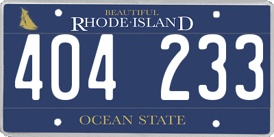 RI license plate 404233