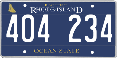 RI license plate 404234