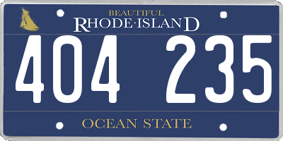 RI license plate 404235
