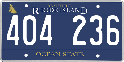 RI license plate 404236
