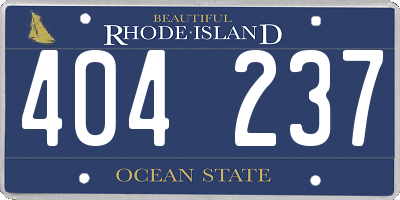 RI license plate 404237