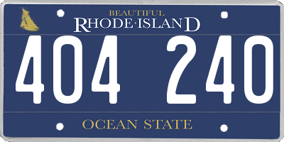 RI license plate 404240