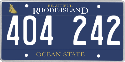 RI license plate 404242