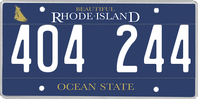 RI license plate 404244