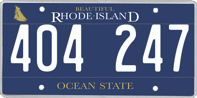 RI license plate 404247
