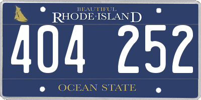 RI license plate 404252