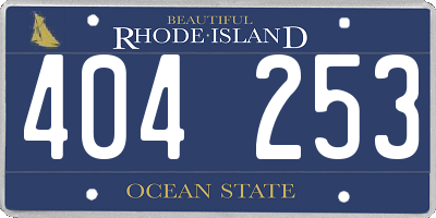 RI license plate 404253