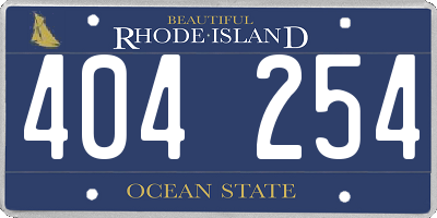 RI license plate 404254