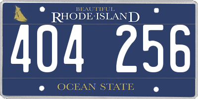 RI license plate 404256