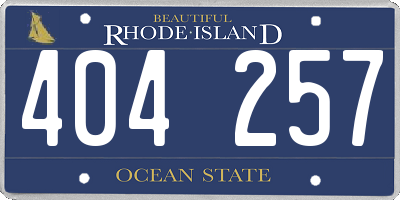 RI license plate 404257