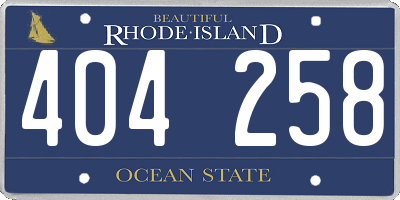 RI license plate 404258
