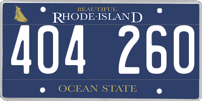 RI license plate 404260