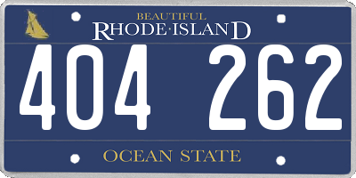 RI license plate 404262