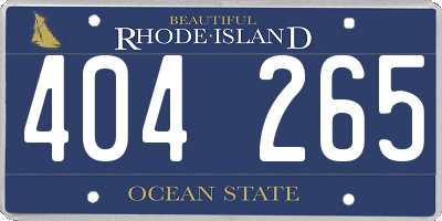 RI license plate 404265