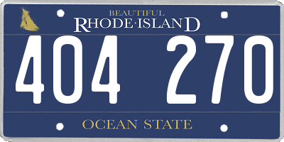 RI license plate 404270