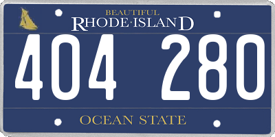 RI license plate 404280