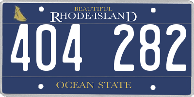 RI license plate 404282