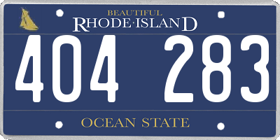 RI license plate 404283