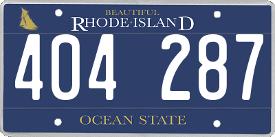RI license plate 404287
