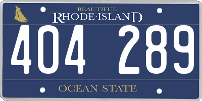 RI license plate 404289