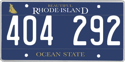 RI license plate 404292