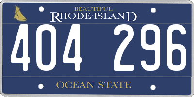 RI license plate 404296