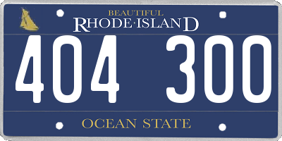 RI license plate 404300