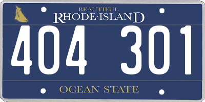 RI license plate 404301