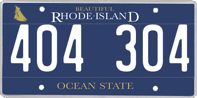 RI license plate 404304