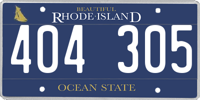 RI license plate 404305