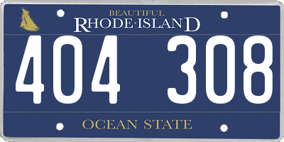 RI license plate 404308