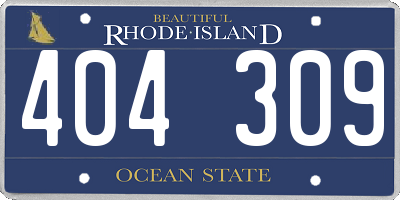 RI license plate 404309