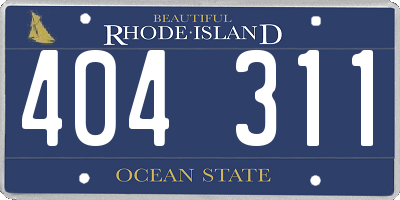 RI license plate 404311