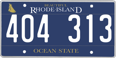 RI license plate 404313