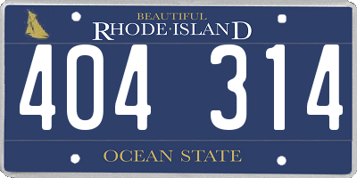 RI license plate 404314