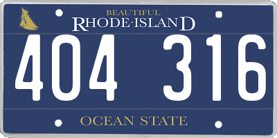 RI license plate 404316