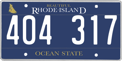 RI license plate 404317